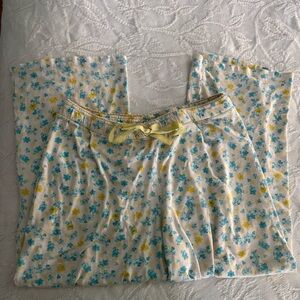 Betty Boop Blue Yellow and White Mid Rise Flare Wide Leg Pajama Pants Small
